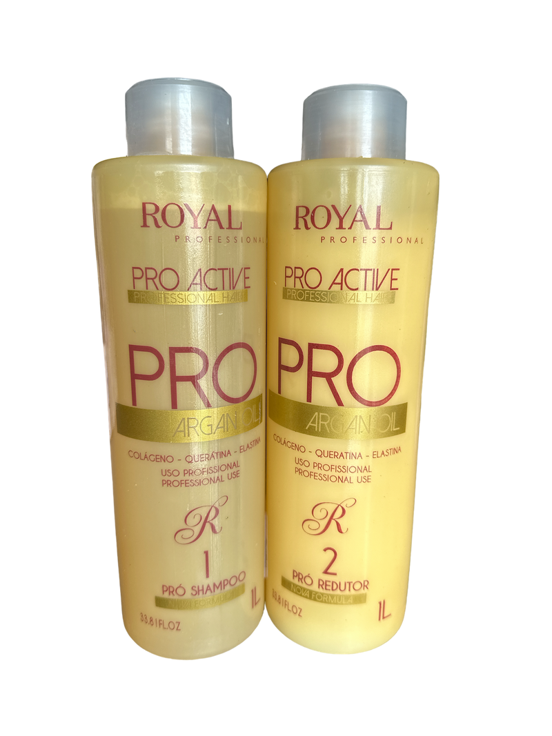 Royal Pro Active Argan Oil Keratin Complex Hair Straightener Kit 34floz  1000ml - Keratinbeauty